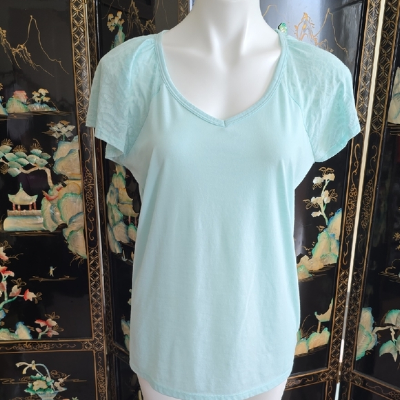 The Limited Tops - The Limited Mint Green Flutter Sleeve Top